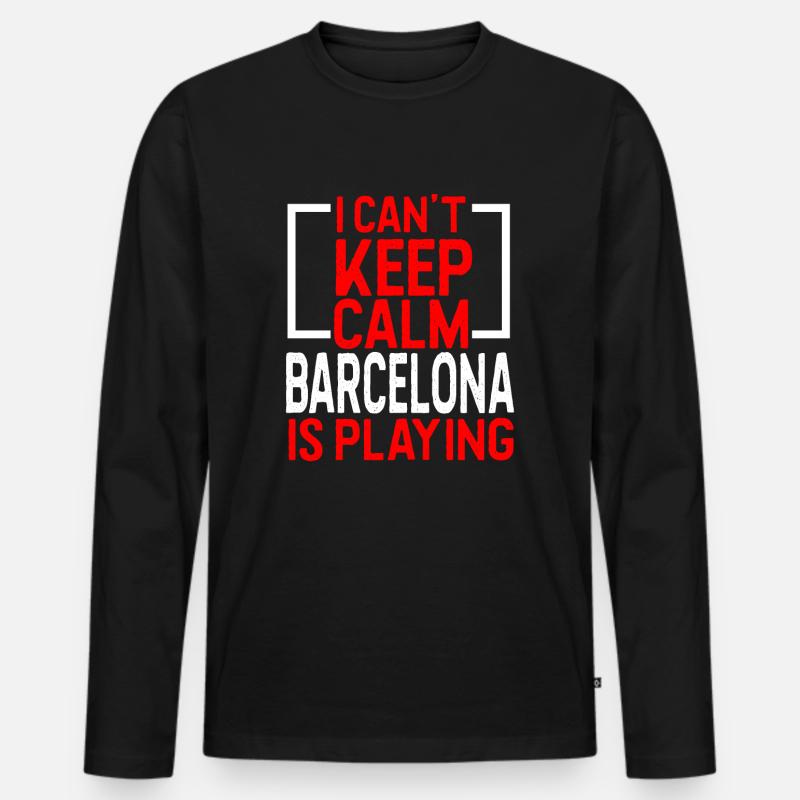 Barcelona - Männer Premium Bio Langarmshirt - Schwarz