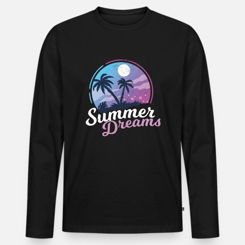 California Summer Dreams Grafik - Männer Premium Bio Langarmshirt - Schwarz