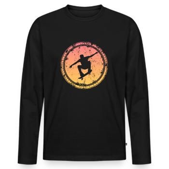 Skateboard Tricks Skater Skateboarding - Männer Premium Bio Langarmshirt - Schwarz - Vorne - Nico (187cm)