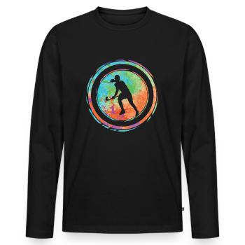 Field Hockey Player Girls Hockey - Men's Premium Organic Long Sleeve Shirt - black - Front - Nico (187cm)
