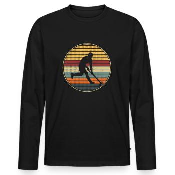 Field Hockey Players Women's Hockey - Men's Premium Organic Long Sleeve Shirt - black - Front - Nico (187cm)