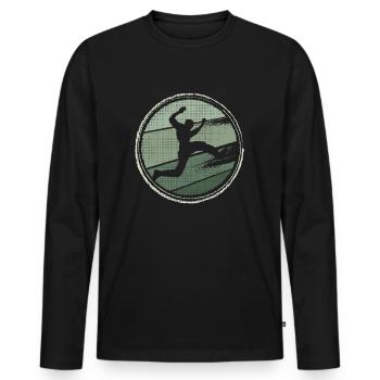Parkour Vintage Design Freerunner Freerunning - Männer Premium Bio Langarmshirt - Schwarz - Vorne - Nico (187cm)
