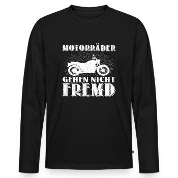 Lustiger Motorrad Motorräder Motorradfahrer Spruch - Männer Premium Bio Langarmshirt - Schwarz - Vorne - Nico (187cm)