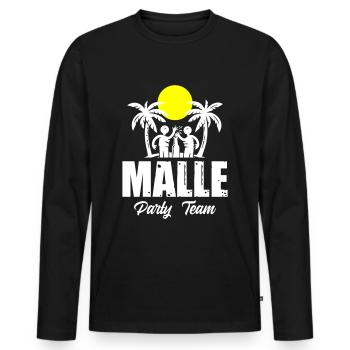 Malle Party Team Holidays Mallorca - Men's Premium Organic Long Sleeve Shirt - black - Front - Nico (187cm)