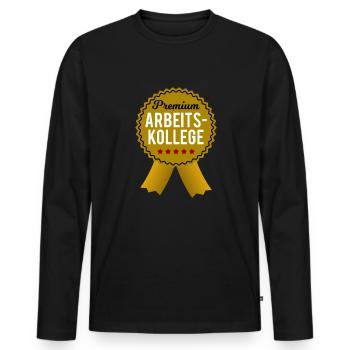 Bester Arbeitskollege Orden Geschenk Herren Lustig - Männer Premium Bio Langarmshirt - Schwarz - Vorne - Nico (187cm)