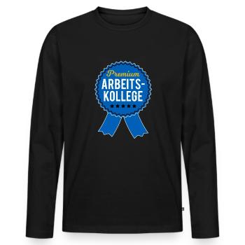 Bester Arbeitskollege Orden Geschenk Herren Lustig - Männer Premium Bio Langarmshirt - Schwarz - Vorne - Nico (187cm)