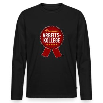 Bester Arbeitskollege Orden Geschenk Herren Lustig - Männer Premium Bio Langarmshirt - Schwarz - Vorne - Nico (187cm)
