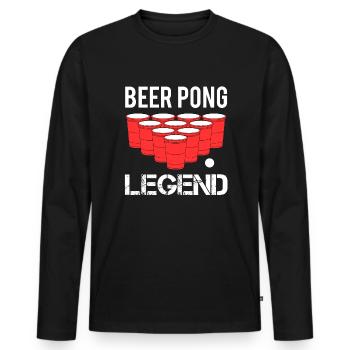 Beer Pong Beer Pong Legend Funny Gift - Men's Premium Organic Long Sleeve Shirt - black - Front - Nico (187cm)