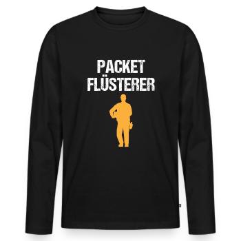Postbote Zusteller Briefträger Geschenk - Männer Premium Bio Langarmshirt - Schwarz - Vorne - Nico (187cm)