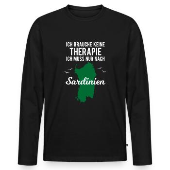Sardinien Lustiger Spruch Italien Urlaub Geschenk - Männer Premium Bio Langarmshirt - Schwarz - Vorne - Nico (187cm)