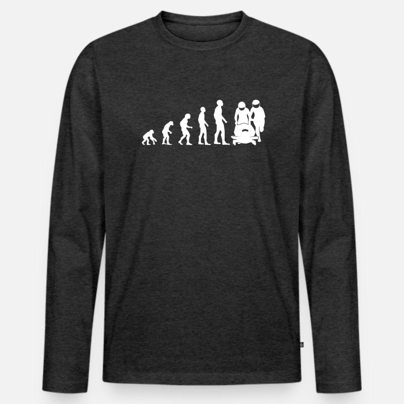 Bobsleigh Evolution Bobsleighing Bobsleigh Cadeau T-shirt manches longues Premium bio Homme