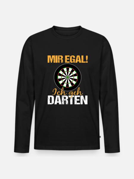 Darts Lustiger Spruch Dartspieler Geschenk - Männer Premium Bio Langarmshirt - Schwarz