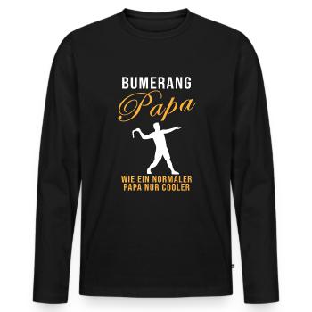 Bumerang Papa Spruch Bumerang Werfer Geschenk - Männer Premium Bio Langarmshirt - Schwarz - Vorne - Nico (187cm)