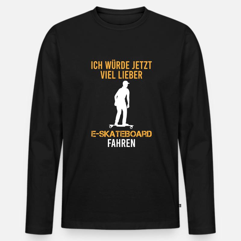 E-Skateboard Spruch Elektro-Skateboard Geschenk - Männer Premium Bio Langarmshirt - Schwarz