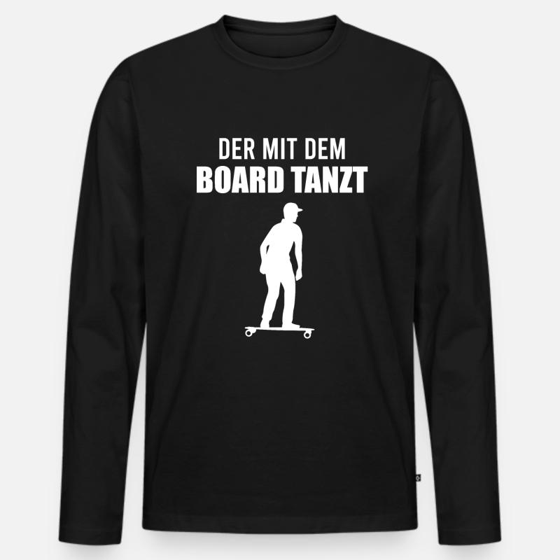 Elektro-Skateboard Spruch E-Skateboard Geschenk - Männer Premium Bio Langarmshirt - Schwarz