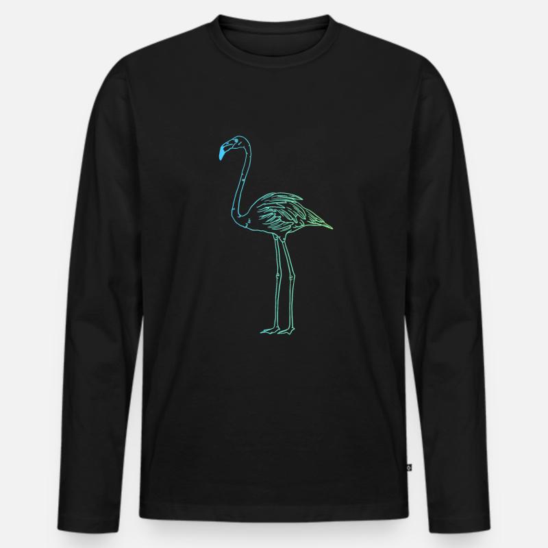 Flamingo stilvolles Geschenk - Männer Premium Bio Langarmshirt - Schwarz