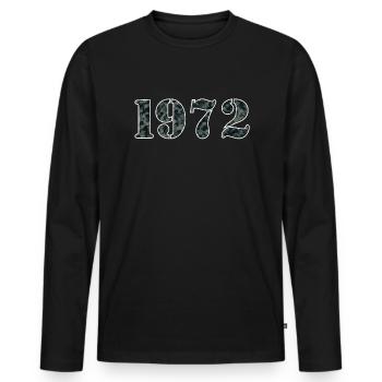 1972 année de naissance militaire optique cadeau - T-shirt manches longues Premium bio Homme - noir - Devant - Nico (187cm)