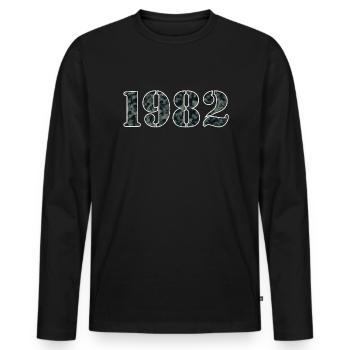 Conception forte de l’année de naissance militaire de 1982 - T-shirt manches longues Premium bio Homme - noir - Devant - Nico (187cm)