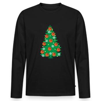 Basketball Christmas Tree Basket Hunter Fest - Men's Premium Organic Long Sleeve Shirt - black - Front - Nico (187cm)
