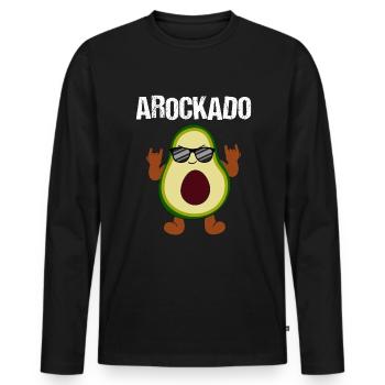 Rocking Avocat Cool Musique Aimant - T-shirt manches longues Premium bio Homme - noir - Devant - Nico (187cm)