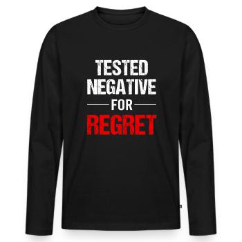 Regret - Doctrine de la Vie - T-shirt manches longues Premium bio Homme - noir - Devant - Nico (187cm)