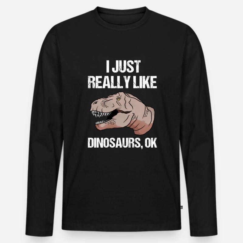 Einfach Dino-Liebe Geschenk - Männer Premium Bio Langarmshirt - Schwarz