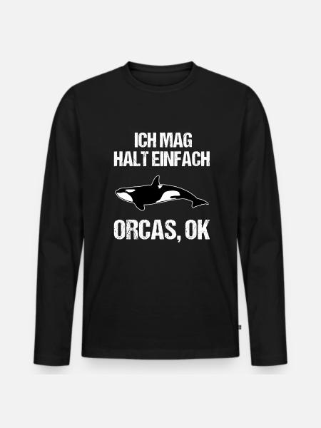 Einfach Orca-Liebhaber Statement - Männer Premium Bio Langarmshirt - Schwarz