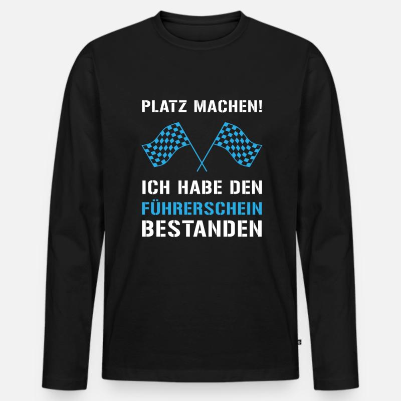 Führerschein Weg frei! - Männer Premium Bio Langarmshirt - Schwarz