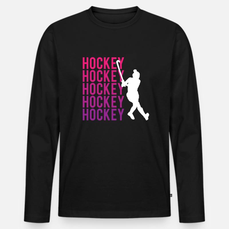 Eishockey Leidenschaft Kraft Teamgeist - Männer Premium Bio Langarmshirt - Schwarz