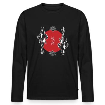 Koi Duo Harmony Feng Shui Zen - Men's Premium Organic Long Sleeve Shirt - black - Front - Nico (187cm)