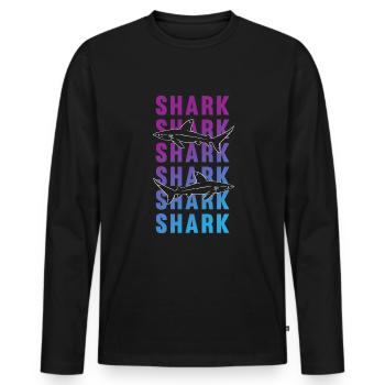 Stolzer Hai Meerestiefe Entdecker Geschenk - Männer Premium Bio Langarmshirt - Schwarz - Vorne - Nico (187cm)