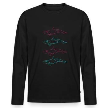 Cadeau de beauté de la mer de la famille d’orques - T-shirt manches longues Premium bio Homme - noir - Devant - Nico (187cm)
