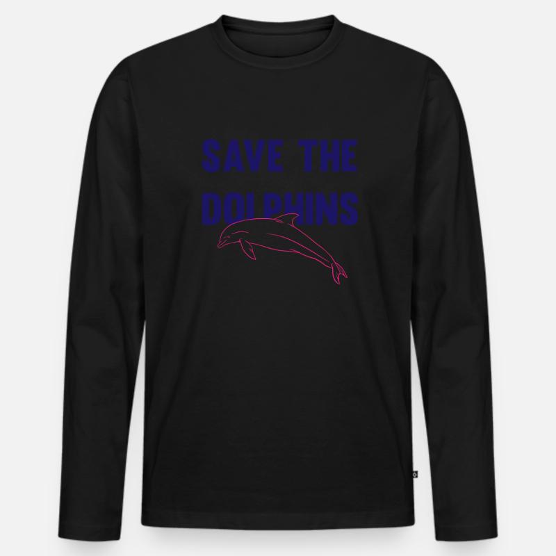 Delfinschutz Appell Design - Männer Premium Bio Langarmshirt - Schwarz