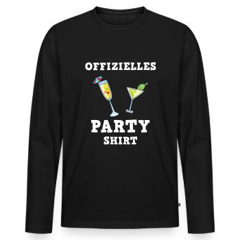 Cocktail Party Stimmung Hoch Genuss - Männer Premium Bio Langarmshirt - Schwarz - Vorne - Nico (187cm)
