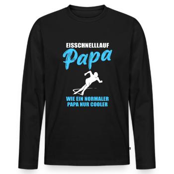 Eisschnelllauf Papa Cool Geschenk - Männer Premium Bio Langarmshirt - Schwarz - Vorne - Nico (187cm)