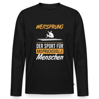 Elite Weitsprung - Männer Premium Bio Langarmshirt - Schwarz - Vorne - Nico (187cm)