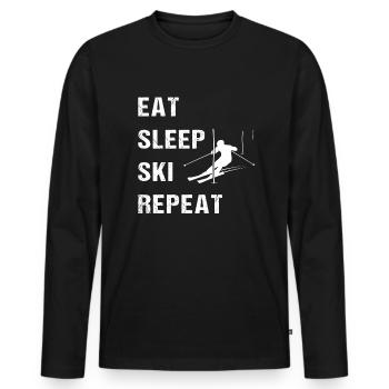 Ski Slalom Life Cycle - Men's Premium Organic Long Sleeve Shirt - black - Front - Nico (187cm)