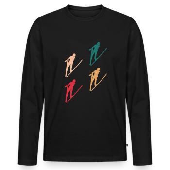 Colorful Jumpers - Men's Premium Organic Long Sleeve Shirt - black - Front - Nico (187cm)