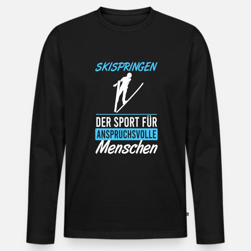 Sprung für Kenner - Männer Premium Bio Langarmshirt - Schwarz