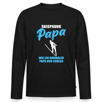 Skisprung Papa: Coolness pur - Männer Premium Bio Langarmshirt - Schwarz - Vorne - Nico (187cm)