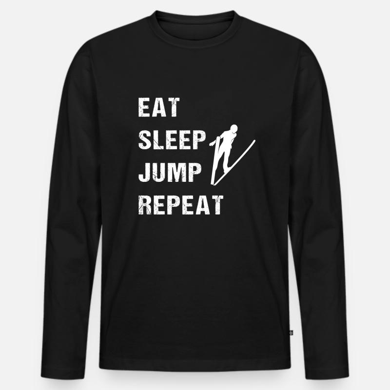 Sprungkraft: Täglich Perfekt - Männer Premium Bio Langarmshirt - Schwarz