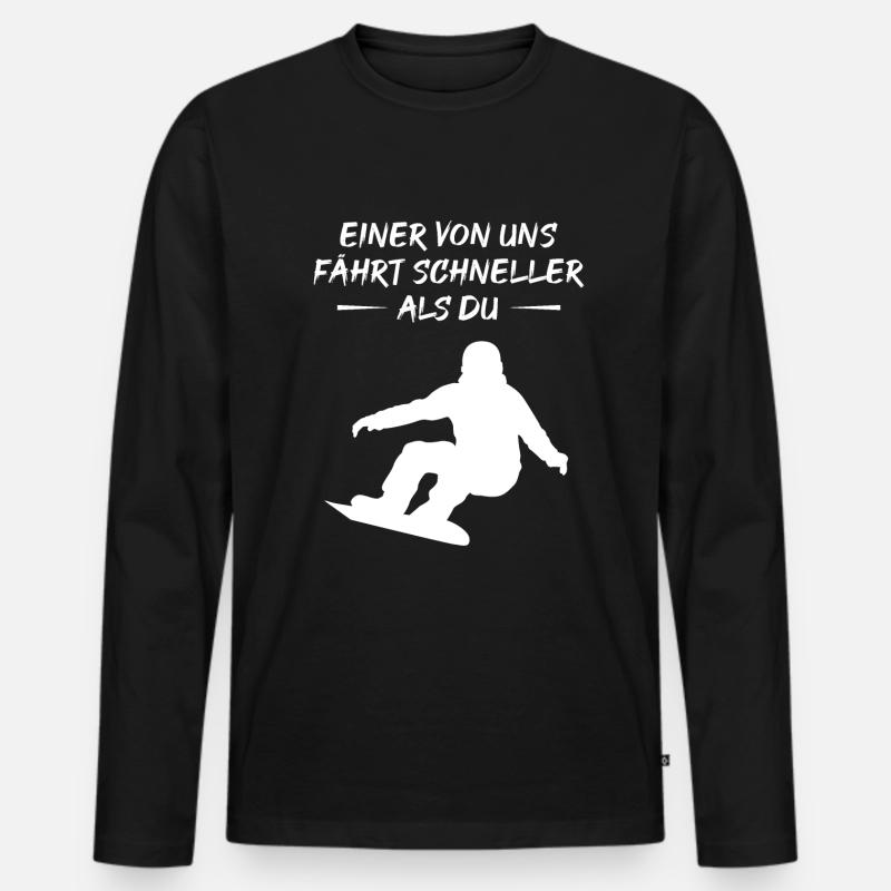 Schneller Boarder - Geschenk - Männer Premium Bio Langarmshirt - Schwarz