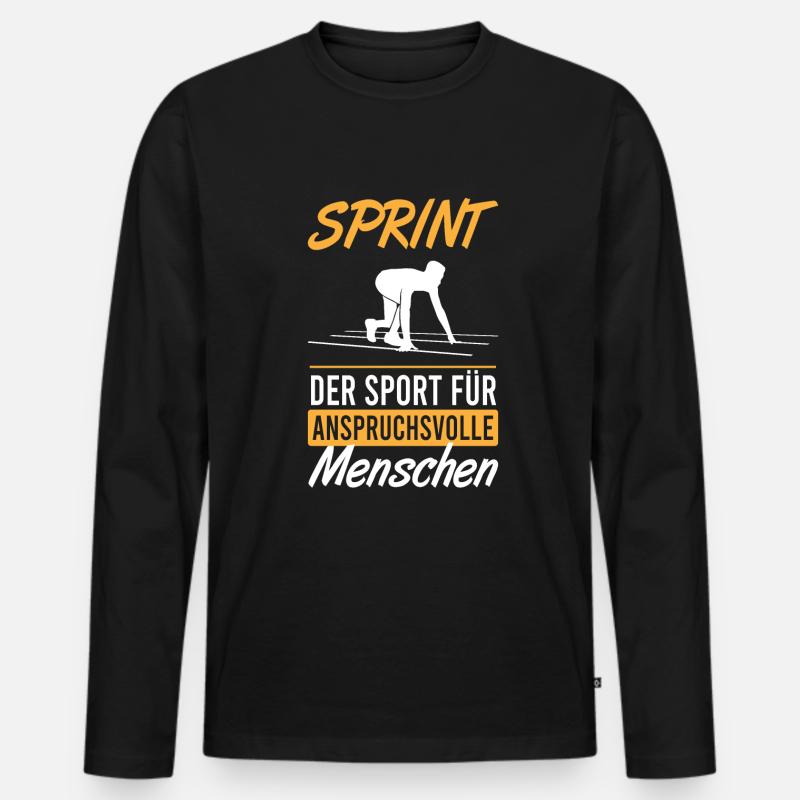 Elite Sprinter Leistungsstark - Männer Premium Bio Langarmshirt - Schwarz