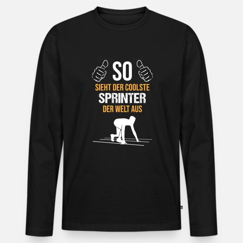 Top Sprinter - Coolness pur - Männer Premium Bio Langarmshirt - Schwarz