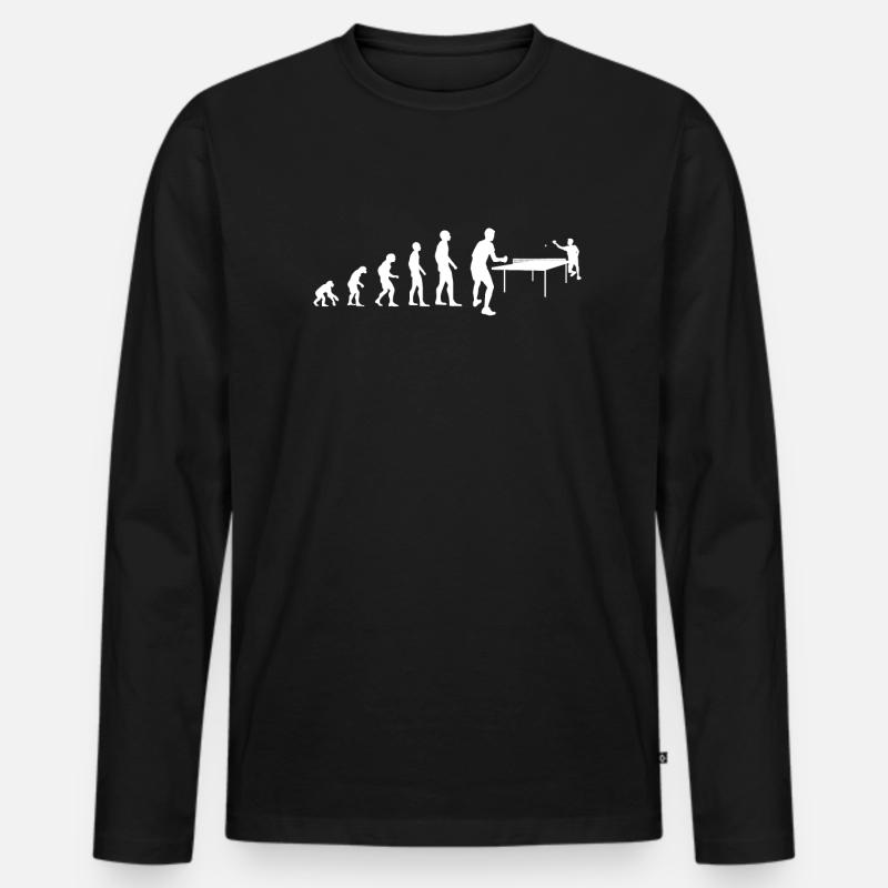 Evolution Tischtennis Spieler Geschenk - Männer Premium Bio Langarmshirt - Schwarz