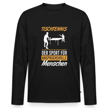 Cadeau sportif sophistiqué pour le tennis de table - T-shirt manches longues Premium bio Homme - noir - Devant - Nico (187cm)