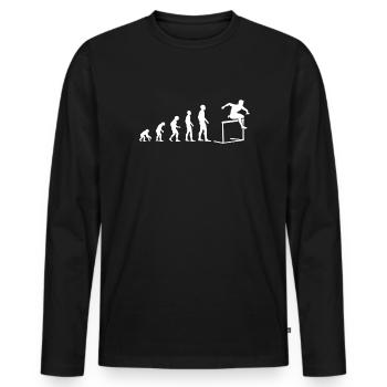 Evolution Parcours d’obstacles Sport Évolutif - T-shirt manches longues Premium bio Homme - noir - Devant - Nico (187cm)