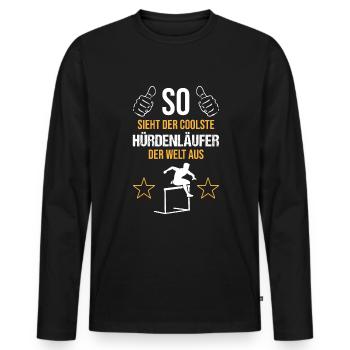 Weltbester Hürdenläufer Coolness Pur - Geschenk - Männer Premium Bio Langarmshirt - Schwarz - Vorne - Nico (187cm)