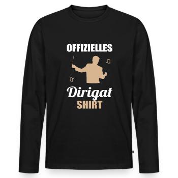 Chemise de direction officielle - cadeau pour les maestros - T-shirt manches longues Premium bio Homme - noir - Devant - Nico (187cm)