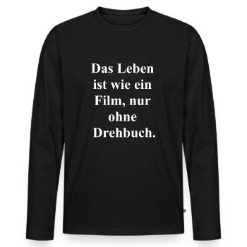 Leçons de vie - T-shirt manches longues Premium bio Homme - noir - Devant - Nico (187cm)